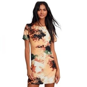 Lulu’s Camaraderie Watercolor Shift Dress size Large